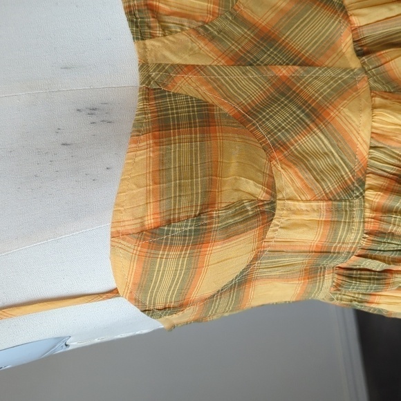 Urban Outfitters Plaid Sweetheart Neck Romper Yellow S punk summer beach boho - Picture 6 of 11